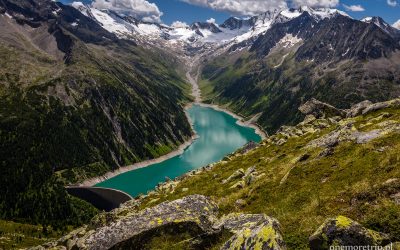 Zalew Schlegeis poniżej Olpererhutte
