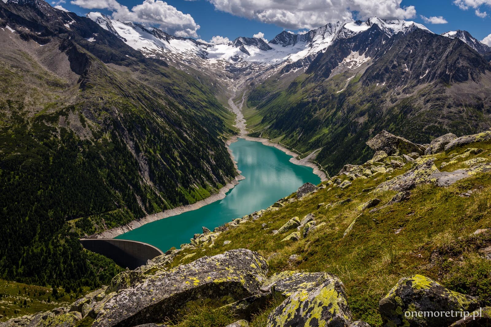Zalew Schlegeis poniżej Olpererhutte