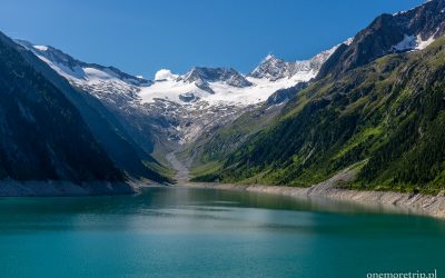 Zalew Schlegeis, powyżej schronisko Furtschaglhaus